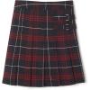 French Toast Girls Plaid Adjustable Waist Pleated-Front Two-tab Scooter(Navy & Red Plaid)