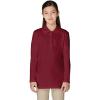 French Toast Girls Plus Size’ Uniform Long Sleeve Polo with Picot Collar (Standard & Plus)(Burgundy)