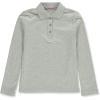 French Toast Girls Plus Size’ Uniform Long Sleeve Polo with Picot Collar (Standard & Plus)(Grey)