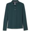 French Toast Girls Plus Size’ Uniform Long Sleeve Polo with Picot Collar (Standard & Plus)(Hunter/Hunter)