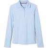 French Toast Girls Plus Size’ Uniform Long Sleeve Polo with Picot Collar (Standard & Plus)(Light Blue)