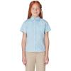 French Toast Girls’ Short Sleeve Blouse with Pocket(Light Blue)