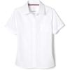 French Toast Girls’ Short Sleeve Blouse with Pocket(White)