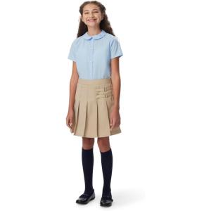 French Toast Girls Adjustable Waist Pleated-Front Two-tab Scooter(Khaki)