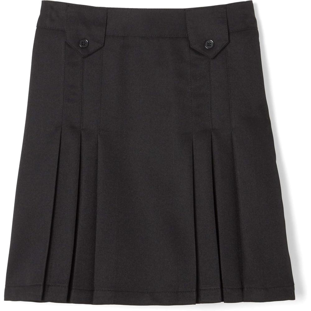 imageFrench Toast Big Girls Front Pleated Skirt with TabsBlack