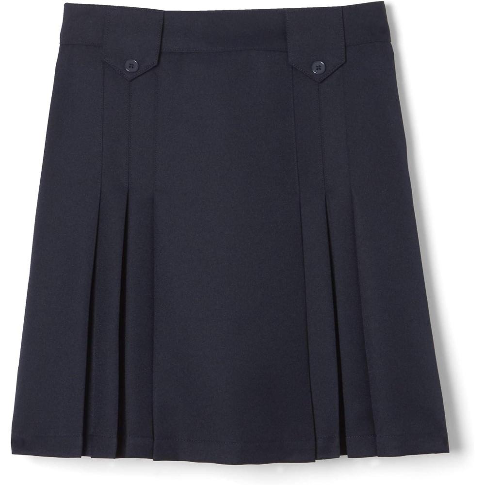imageFrench Toast Big Girls Front Pleated Skirt with TabsNavy