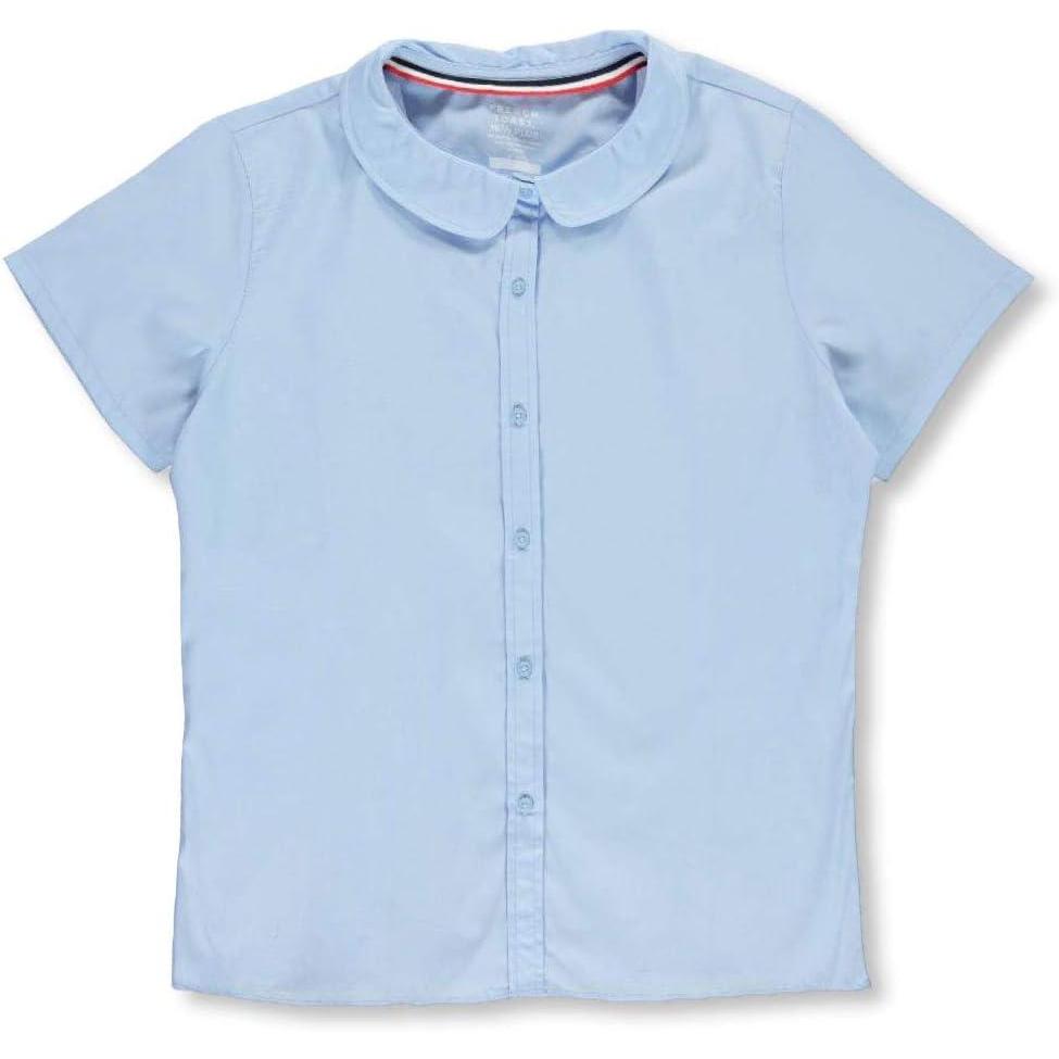 imageFrench Toast Girls Short Sleeve Peter Pan Collar Blouse Standard ampamp PlusBlue