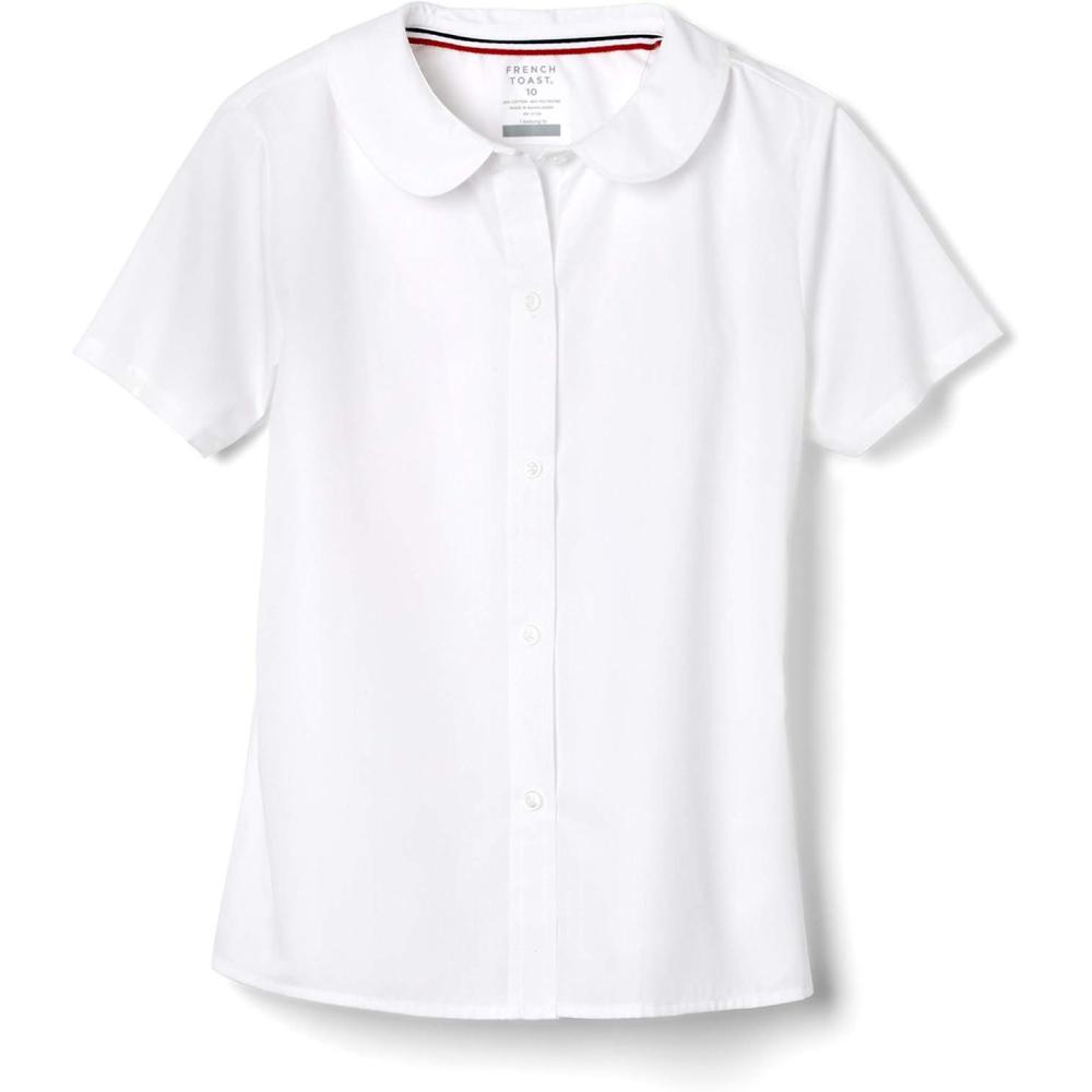 imageFrench Toast Girls Short Sleeve Peter Pan Collar Blouse Standard ampamp PlusWhite