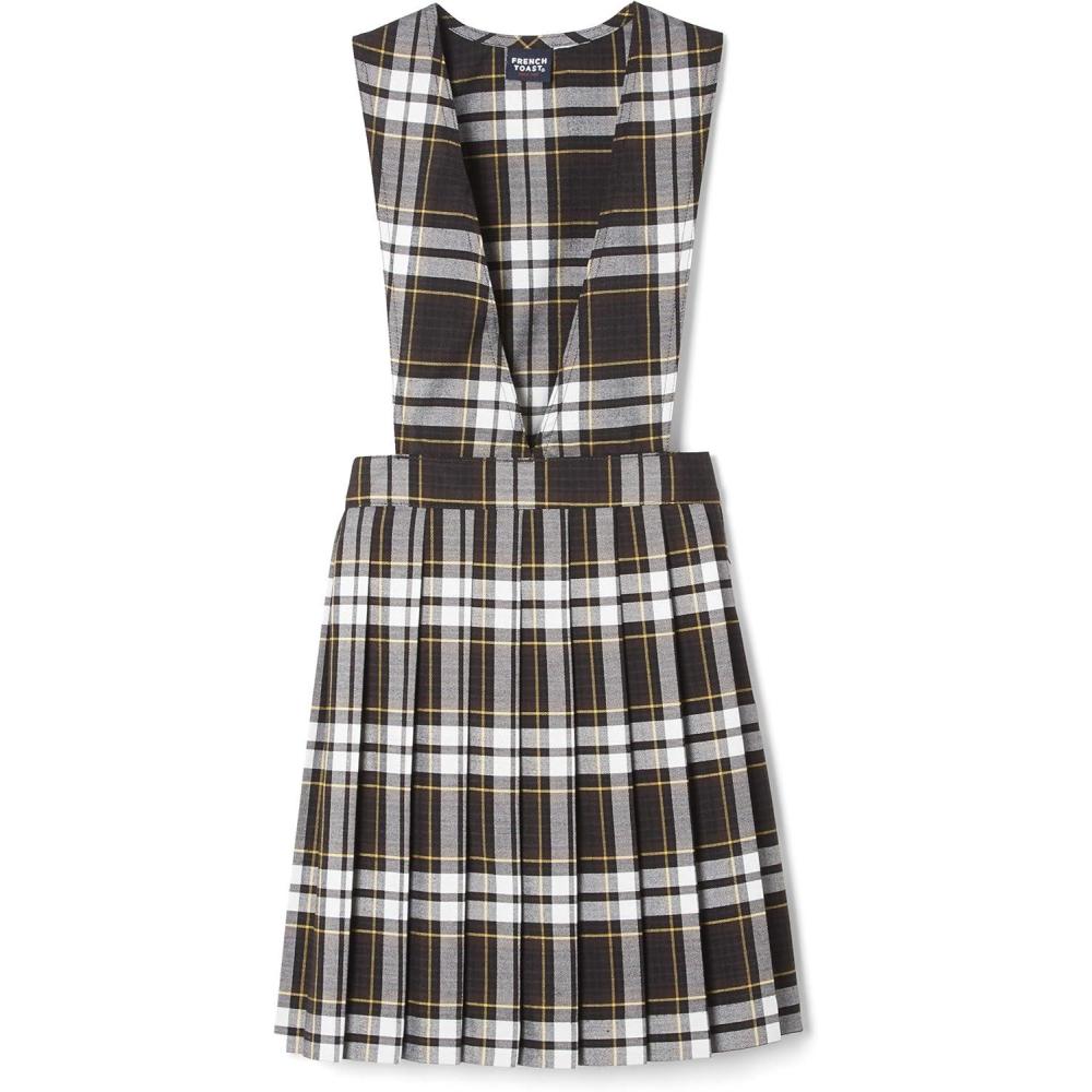 imageFrench Toast girls Vneck JumperBrown Plaid