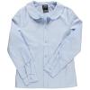 French Toast Girls Long Sleeve Woven Shirt with Peter Pan Collar (Standard & Plus)(Blue)