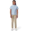 French Toast Girls’ Fitted Short Sleeve Wrinkle-Resistant Blouse(Light Blue)