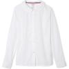 French Toast Girls Long Sleeve Woven Shirt with Peter Pan Collar (Standard & Plus)(White)