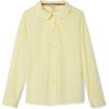 French Toast Girls Long Sleeve Woven Shirt with Peter Pan Collar (Standard & Plus)(Yellow)