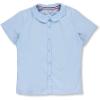 French Toast Girl’s Short Sleeve Peter Pan Collar Blouse (Standard & Plus)(Blue)