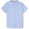 French Toast Girl’s Short Sleeve Peter Pan Collar Blouse (Standard & Plus)(Light Blue)