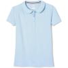 French Toast Toddler Girls Short Sleeve Peter Pan Collar Polo(Light Blue)