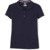 French Toast Toddler Girls Short Sleeve Peter Pan Collar Polo(Navy Blue)