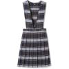 French Toast girls V-neck Jumper(Blue & Gold Plaid)