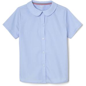 French Toast Girl’s Short Sleeve Peter Pan Collar Blouse (Standard & Plus)(Light Blue)