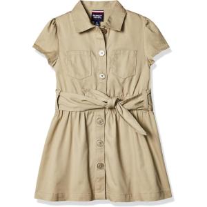 French Toast Girls’ Short Sleeve Safari Dress(Khaki Beige)