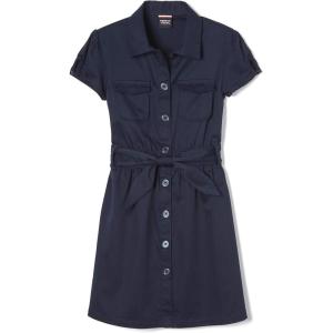 French Toast Girls’ Short Sleeve Safari Dress(Navy)
