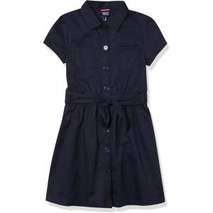 French Toast Girls’ Short Sleeve Safari Dress(Navy Blue)
