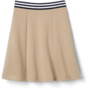 French Toast Girls Stretch Contrast Waistband Scooter School Uniform Skirt(Khaki)