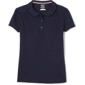 French Toast Toddler Girls Short Sleeve Peter Pan Collar Polo(Navy Blue)