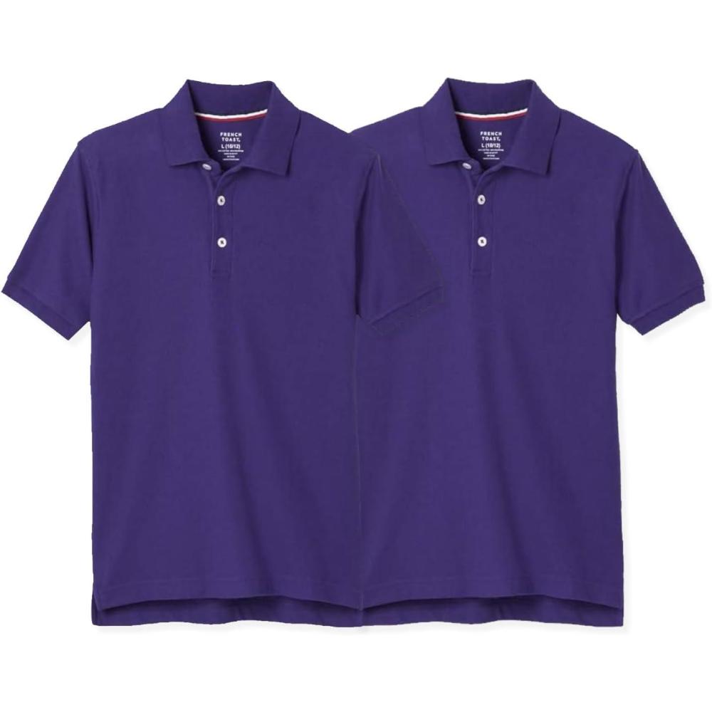 imageFrench Toast Boys 2Pack Short Sleeve Pique Polo ShirtPurple