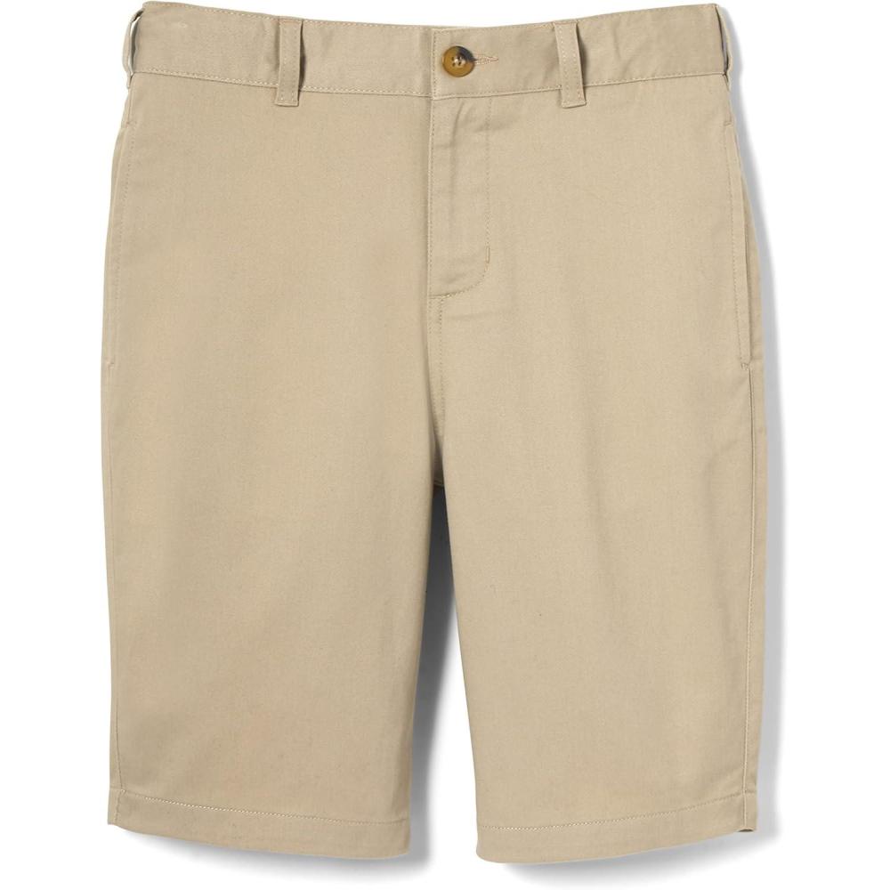 imageFrench Toast Boys Adjustable Waist Flat Front Chino Bermuda Shorts with Stretch Standard ampamp Husky Khaki 14 Husky