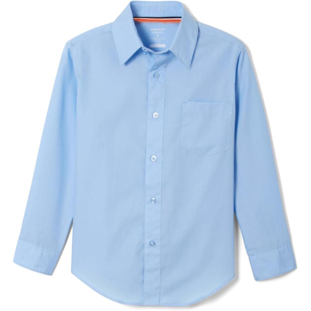imageFrench Toast Boys Expandable Collar Button Down Dress Shirt with Long Sleeves Standard ampamp HuskyLight Blue