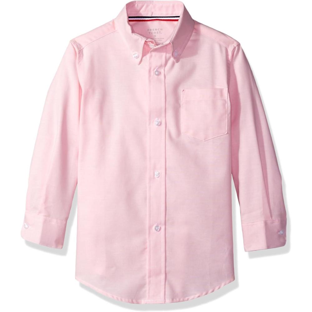 imageFrench Toast Boys Long Sleeve Oxford Shirt Standard ampamp Husky Button Down ShirtPink
