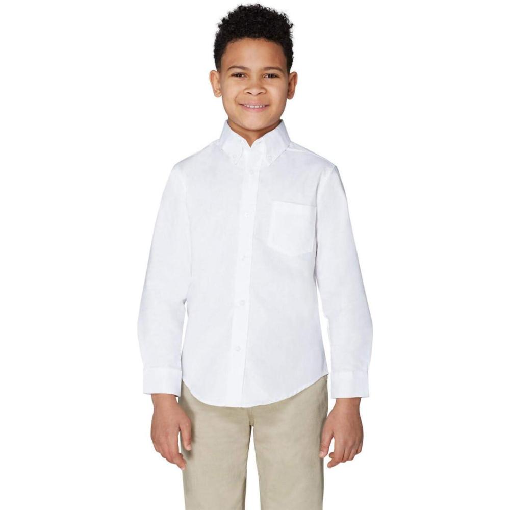 imageFrench Toast Boys Long Sleeve Oxford Shirt Standard ampamp Husky Button Down ShirtWhite