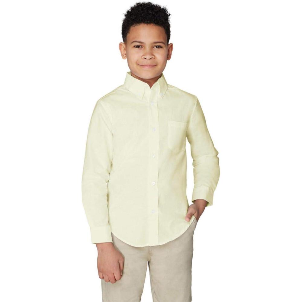 imageFrench Toast Boys Long Sleeve Oxford Shirt Standard ampamp Husky Button Down ShirtYellow