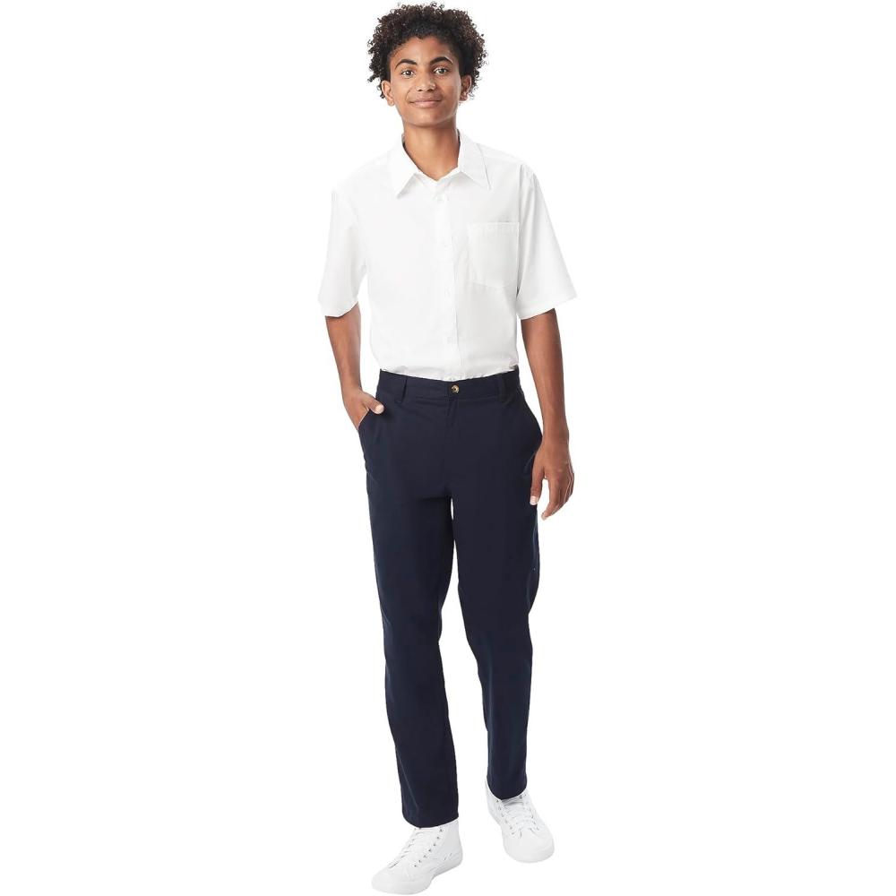 imageFrench Toast Girls Adjustable Waist Stretch Straight Fit Chino Pant Standard ampamp HuskyNavy