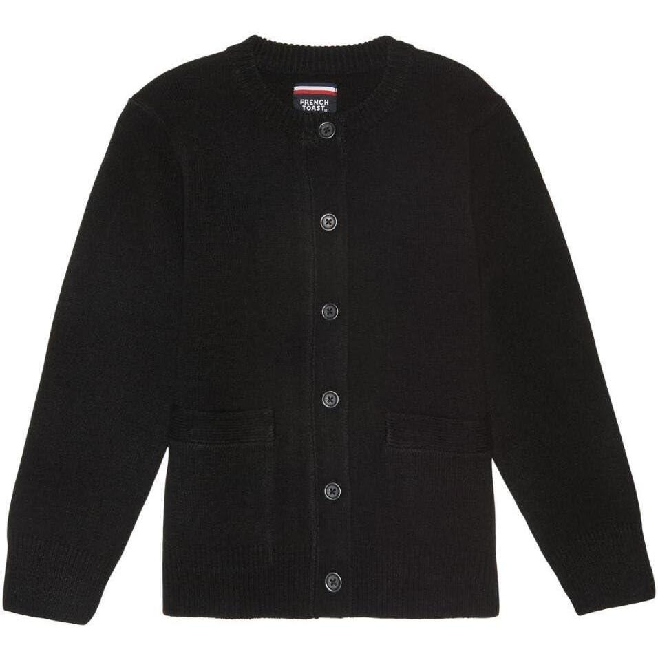 imageFrench Toast Girls AntiPill Crew Neck School Uniform Cardigan SweaterBlack