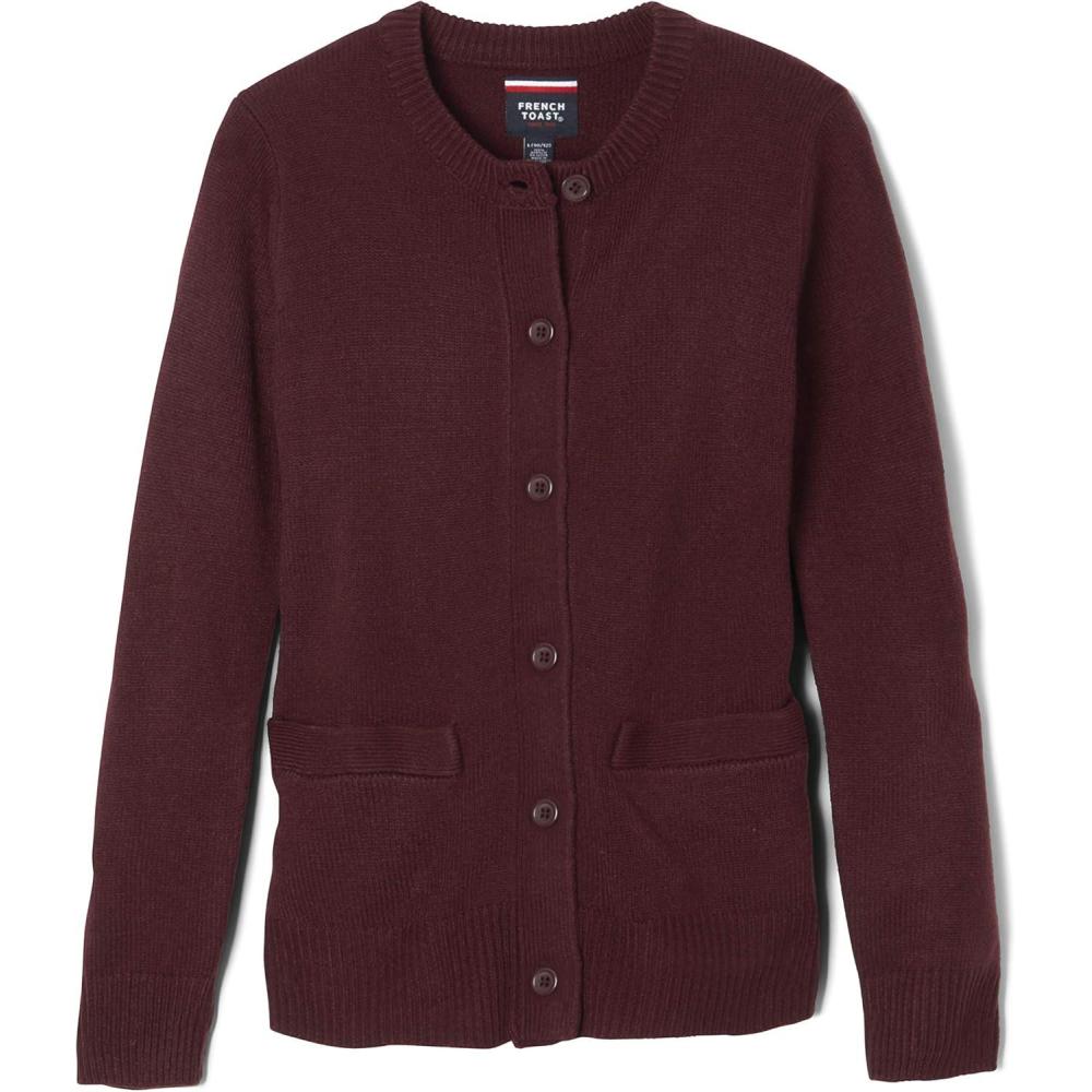 imageFrench Toast Girls AntiPill Crew Neck School Uniform Cardigan SweaterBurgundy