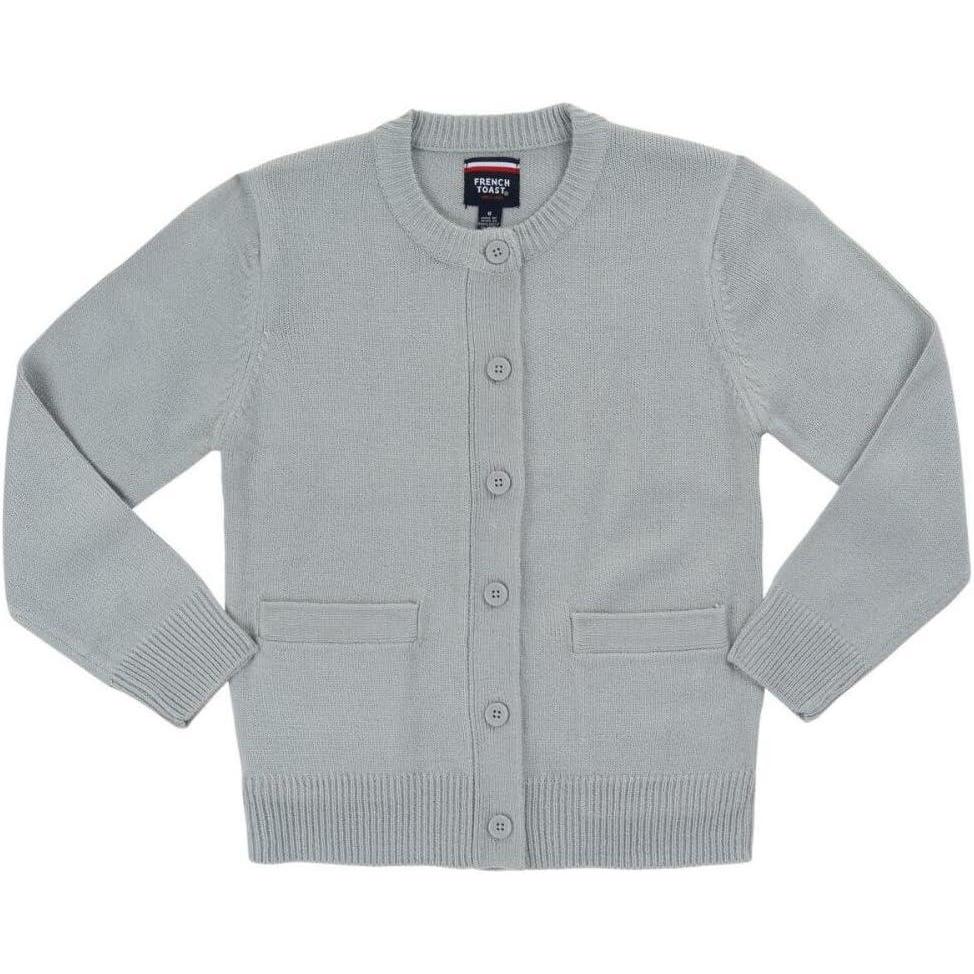 imageFrench Toast Girls AntiPill Crew Neck School Uniform Cardigan SweaterHeather Gray