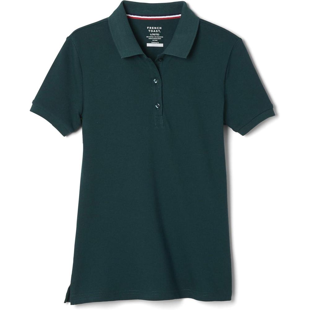 imageFrench Toast Girls Short Sleeve Stretch Pique Polo ShirtHunter Green