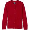 French Toast Girls Anti-Pill Crew Neck School Uniform Cardigan Sweater(Red)
