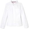 French Toast Girls’ Fitted Wrinkle-Resistant Long Sleeve Oxford Shirt(White)