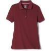 French Toast Girls’ Short Sleeve Stretch Pique Polo Shirt(Burgundy)