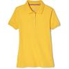 French Toast Girls’ Short Sleeve Stretch Pique Polo Shirt(Gold)