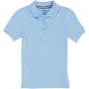 French Toast Girls’ Short Sleeve Stretch Pique Polo Shirt(Light Blue)