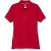 French Toast Girls’ Short Sleeve Stretch Pique Polo Shirt(Red)