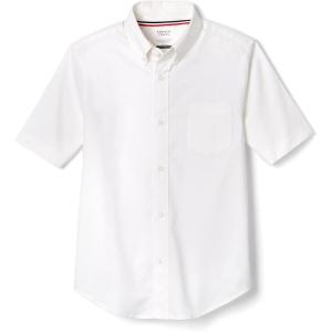 French Toast Boys’ Short Sleeve Oxford Dress Shirt (Standard & Husky), White, 10 Husky