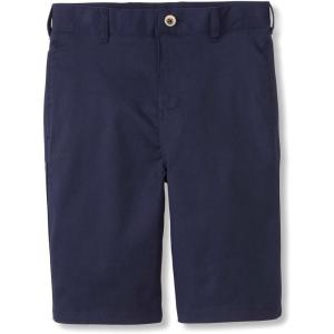 French Toast Girls Adjustable Waist Flat Front Shorts, Uniform Navy, 16 Husky
