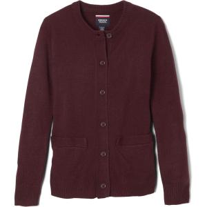 French Toast Girls Anti-Pill Crew Neck School Uniform Cardigan Sweater(Burgundy)