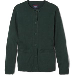 French Toast Girls Anti-Pill Crew Neck School Uniform Cardigan Sweater(Hunter Green)