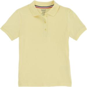 French Toast Girls’ Short Sleeve Stretch Pique Polo Shirt(Yellow)